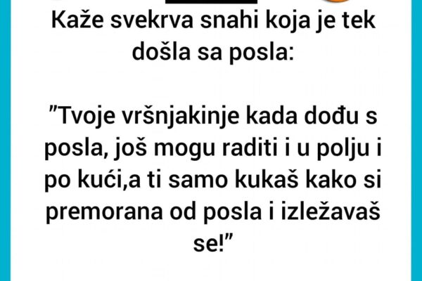 VIC KOJI ĆE VAS NASMIJATI DO SUZA: Svekrva se žali na snahu