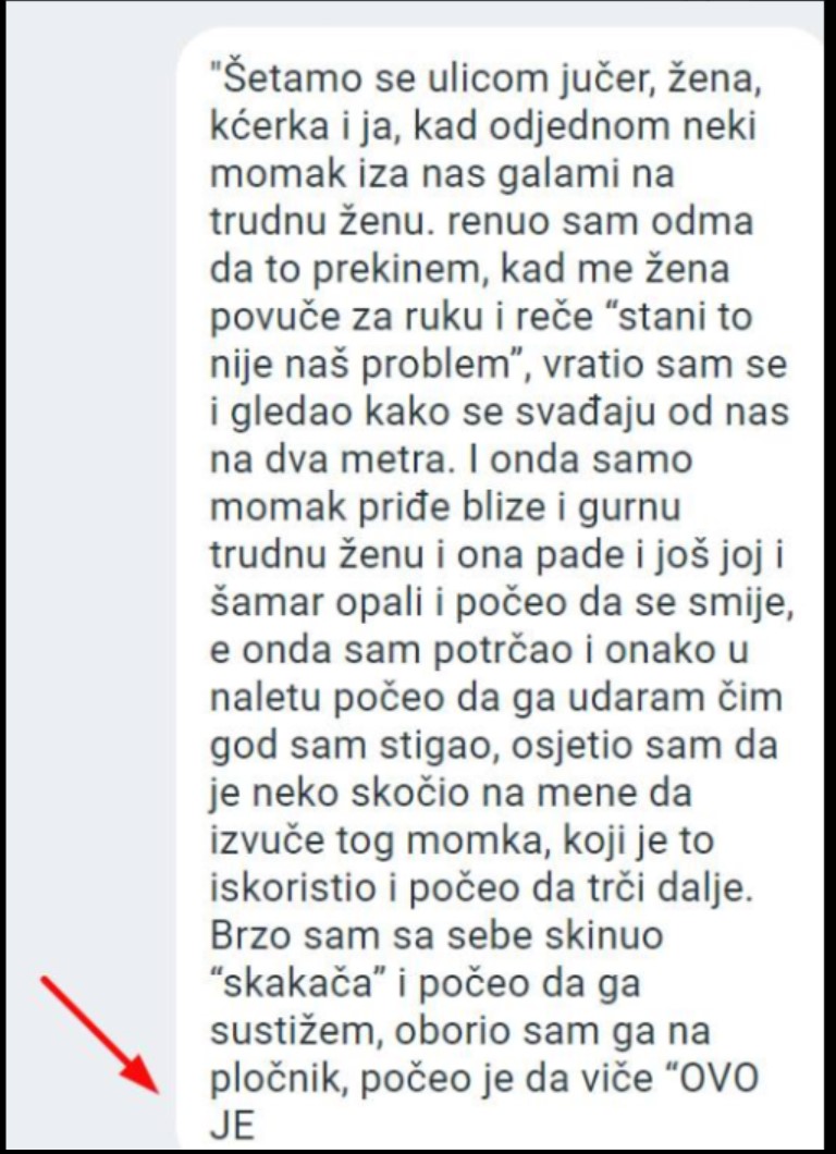 “Šetamo se ulicom jučer, žena, kćerka i ja”