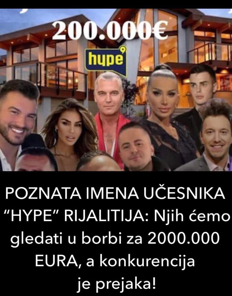 POZNATA IMENA UČESNIKA “HYPE” RIJALITIJA: Njih ćemo gledati u borbi za 2000.000 EURA, a konkurencija je prejaka!