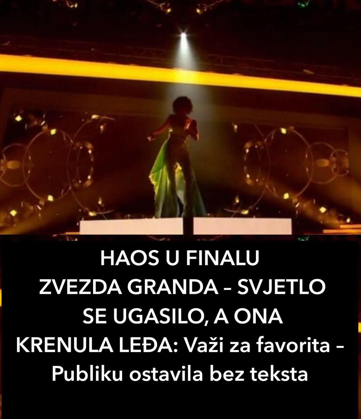 HAOS U FINALU ZVEZDA GRANDA – SVJETLO SE UGASILO, A ONA KRENULA LEĐA: Važi za favorita – Publiku ostavila bez teksta!