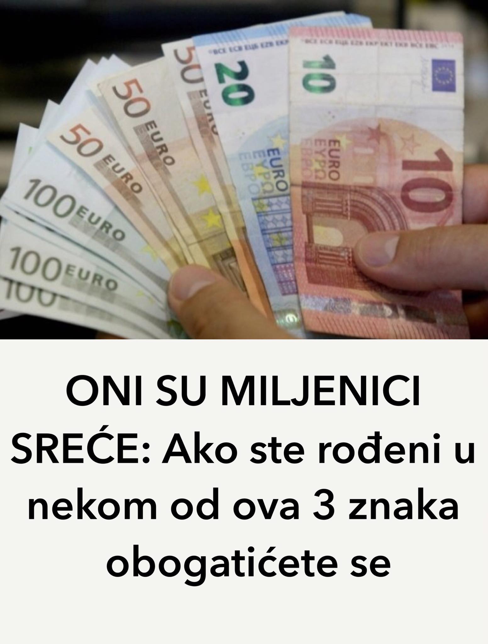 ONI SU MILJENICI SREĆE: Ako ste rođeni u nekom od ova 3 znaka obogatićete se