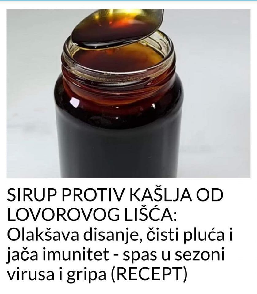 SIRUP PROTIV KAŠLJA OD LOVOROVOG LIŠĆA: Olakšava disanje, čisti pluća i jača imunitet – spas u sezoni virusa i gripa