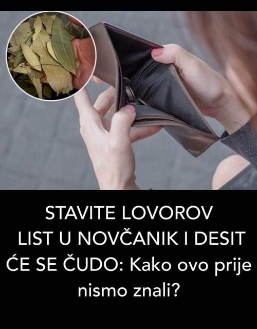 STAVITE LOVOROV LIST U NOVČANIK I DESIT ĆE SE ČUDO: Kako ovo prije nismo znali?