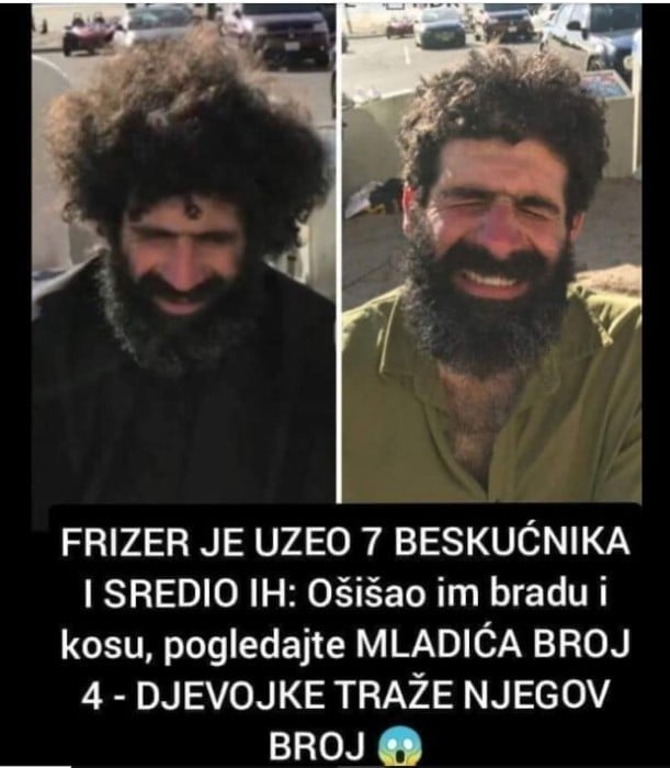 FRIZER JE UZEO 7 BESKUĆNIKA I SREDIO IH: Ošišao im bradu i kosu, pogledajte MLADIĆA BROJ 4 – DJEVOJKE TRAŽE NJEGOV BROJ