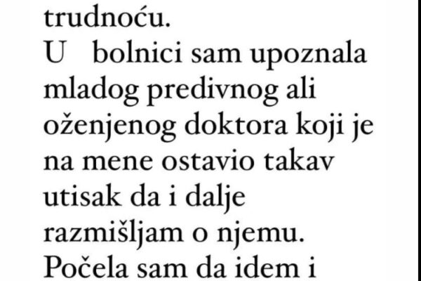 U bolnici sam upoznala mladog predivnog ali oženjenog doktora