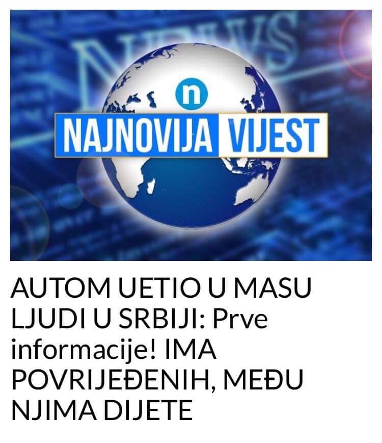 AUTOM UETIO U MASU LJUDI U SRBIJI: Prve informacije! IMA POVRIJEĐENIH, MEĐU NJIMA DIJETE