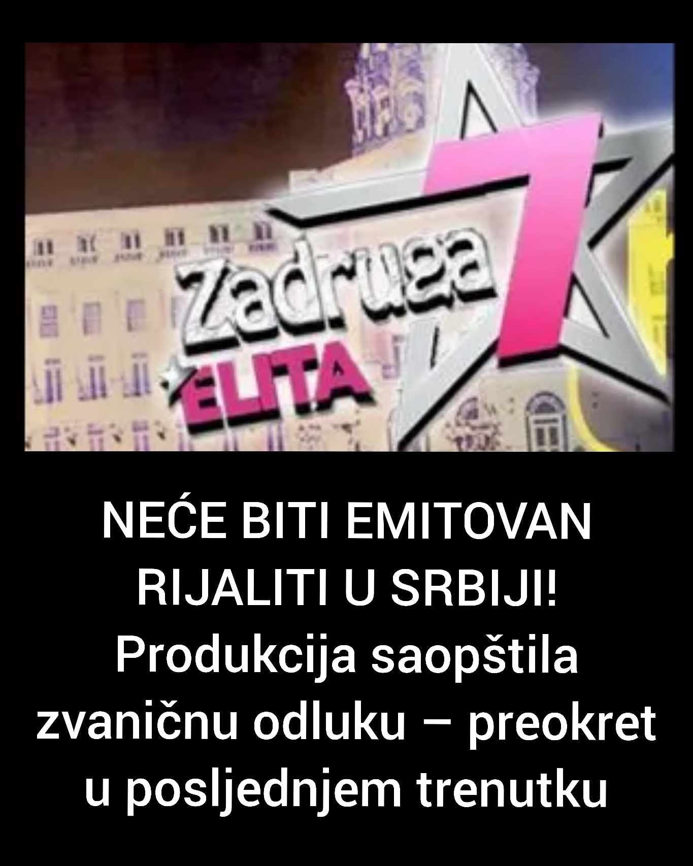 NEĆE BITI EMITOVAN RIJALITI U SRBIJI! Produkcija saopštila zvaničnu odluku – preokret u posljednjem trenutku