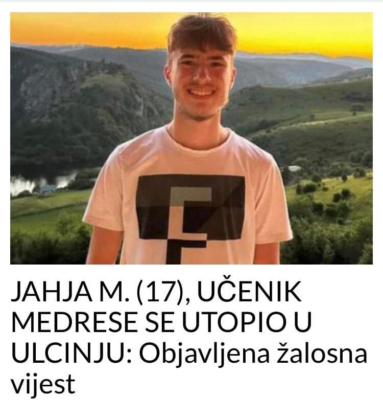 JAHJA M. (17), UČENIK MEDRESE SE UTOPIO U ULCINJU: Objavljena žalosna vijest