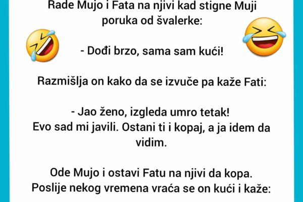 Rade Mujo i Fata na njivi kad stigne Muji poruka od švalerke