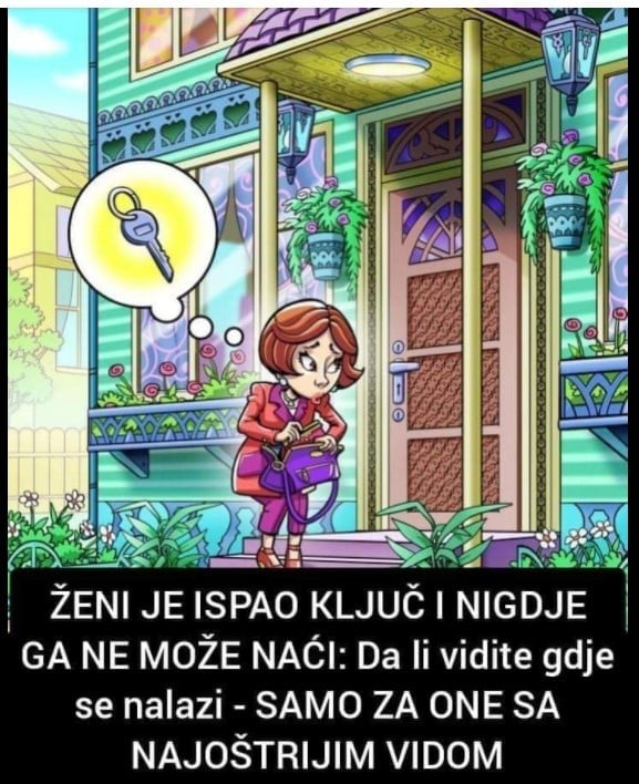 ŽENA JE IZGUBILA KLJUČ I NIGDJE GA NE MOŽE NAĆI: Da li vidite gdje se nalazi – SAMO ZA ONE SA NAJOŠTRIJIM VIDOM