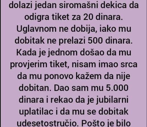 “U Kladionicu Mi Svakog Dana Dolazi Siromašni Dedica”