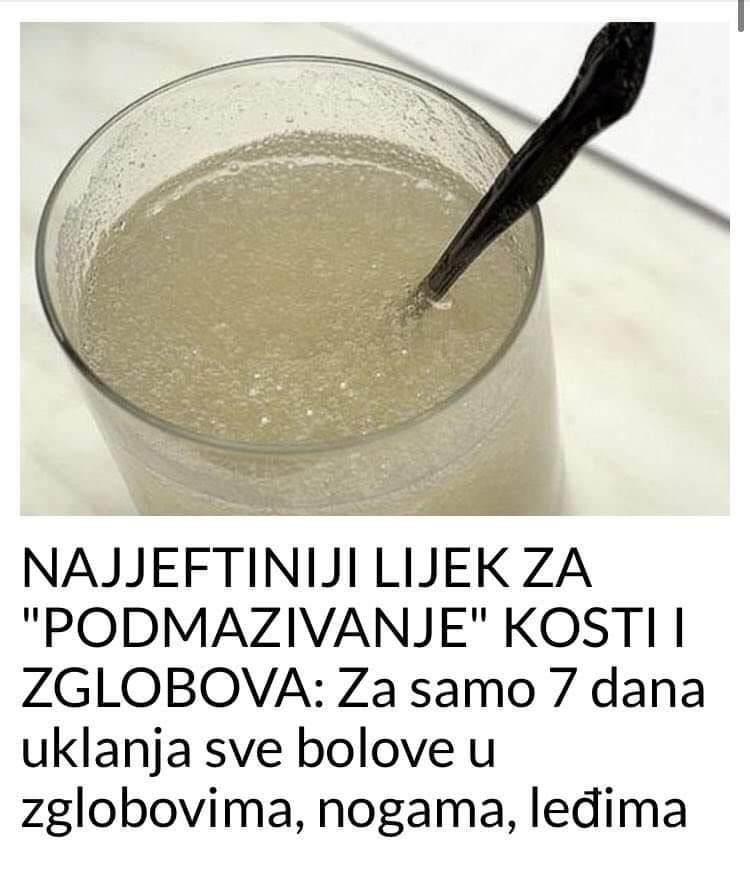 NAJJEFTINIJI LIJEK ZA “PODMAZIVANJE” KOSTI I ZGLOBOVA: Za samo 7 dana uklanja sve bolove u zglobovima, nogama, leđima