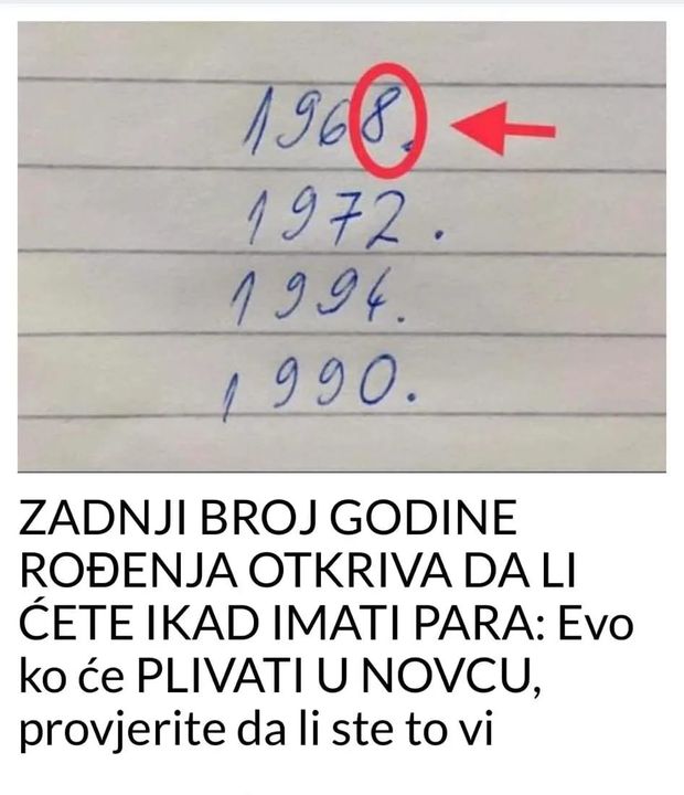 ZADNJI BROJ GODINE ROĐENJA OTKRIVA DA LI ĆETE IKAD IMATI PARA: Evo ko će PLIVATI U NOVCU, provjerite da li ste to vi