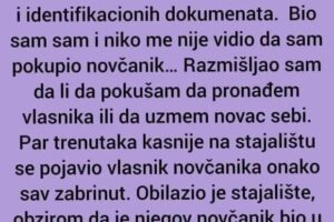 “Juče sam na autobuskom stajalištu pronašao novčanik”