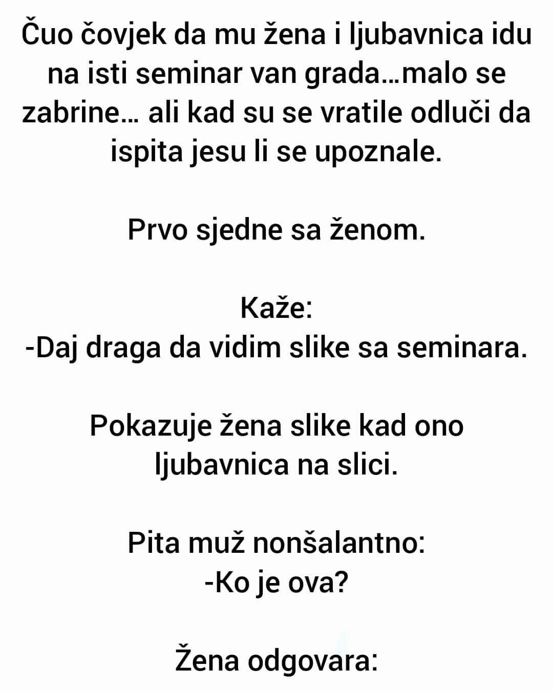 ŠALJIVA PRIČA: Muž, žena i ljubavnica