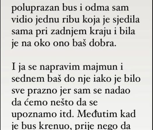 “Danas sam ušao u poluprazan bus…”