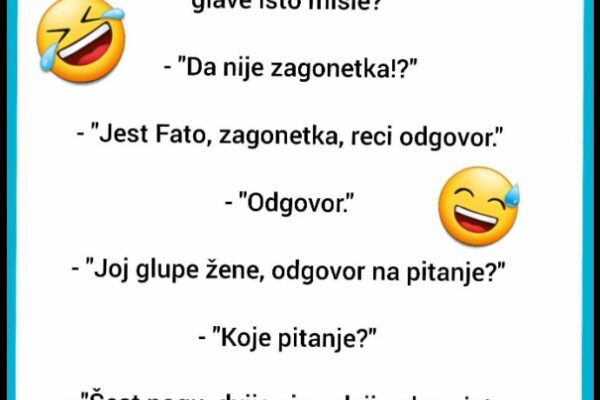 VIC KOJI ĆE VAS RAZBUDITI ODMAH! Sjedi Mujo za stolom i pita Fatu..