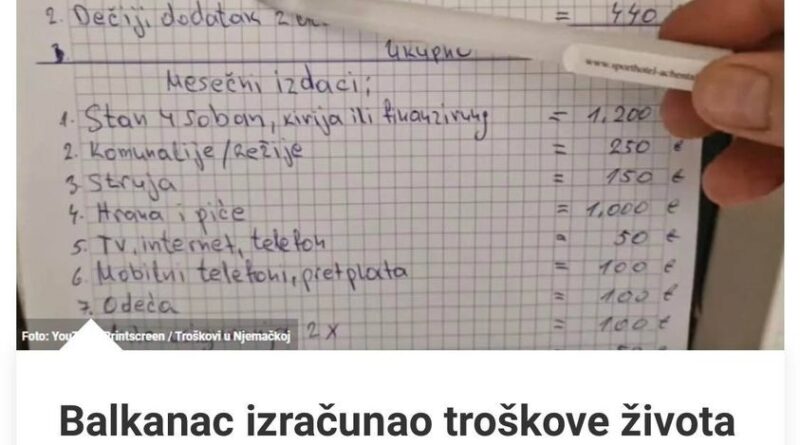 Balkanac izračunao troškove života porodice u Njemačkoj: “Konačno da čujemo pravu istinu” (VIDEO)