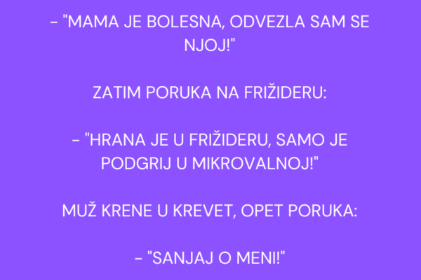 VIC: Mujo se vraća s posla