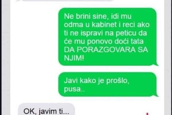 SIN MI SE JAVIO I REKAO DA JE DOBIO TROJKU, REKLA SAM MU DA ODMAH ODE U KABINET: Poslije Mi Se Javio Ovom Porukom, EVO ŠTA SAM NAPRAVILA!