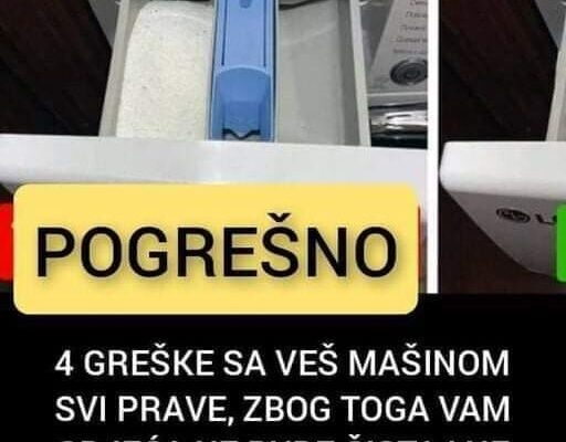 4 GREŠKE SA VEŠ MAŠINOM SVI PRAVE, ZBOG