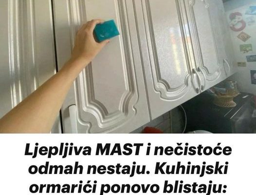 Ljepljiva MAST i nečistoće odmah nestaju. Kuhinjski ormarići ponovo blistaju: Nanijela sam i obrisala – to je to!